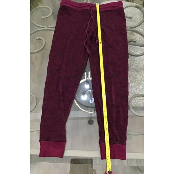 FELINA WOMENS BURGUNDY ELASTIC WAIST TAPPER LEG PAJAMA BOTTOM PANTS SIZE MEDIUM - Picture 4 of 5